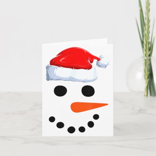 Carte Winter Snowman Face Costume Christmas Snowman (Devant)