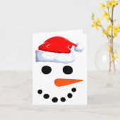 Carte Winter Snowman Face Costume Christmas Snowman (Fleur jaune)