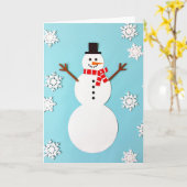 Carte Winter Snowman Greeting Card (Fleur jaune)