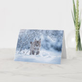 Carte Winter Solstice with Bobcat and Snow (Devant)