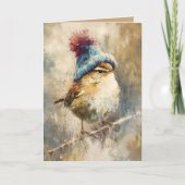 Carte Winter Songbird in Knit Hat | Fawn Greeting (Devant)