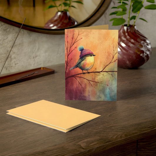 Carte Winter Songbird in Knit Hat | Marzipan Greeting