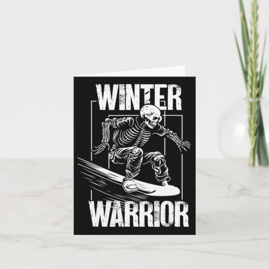 Carte Winter Warrier Snowboard Skeleton Snowboarder (Devant)