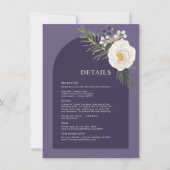 Carte Winter White Botanical Purple Détails du Mariage (Devant)