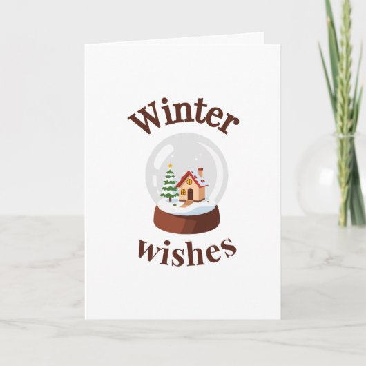 Carte Winter Wishes Snow Globe (Devant)