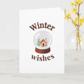 Carte Winter Wishes Snow Globe (Fleur jaune)