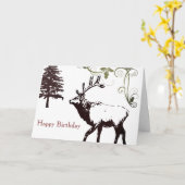 Carte Winter Wonder Land Wild Elk Joyeux Anniversaire (Fleur jaune)