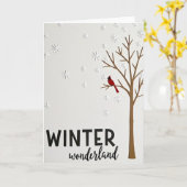 Carte Winter Wonderland Cardinal Card (Fleur jaune)