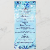 Carte Winter Wonderland Silver & Blue Menu (Devant)
