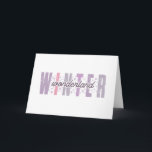 Carte Winter Wonderland - Typographie Festive Art<br><div class="desc">Entrez dans un "Winter Wonderland" magique avec ce design élégant aux couleurs pastel douces et aux flocons de neige fantaisistes. Parfait pour ajouter une touche de charme à vos célébrations d'hiver, ce design fonctionne magnifiquement sur une variété de produits Zazzle tels que T-shirts, tasses, cartes et plus encore. Que vous...</div>