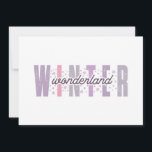 Carte Winter Wonderland - Typographie festive artistique<br><div class="desc">Plongez dans un magique "Winter Wonderland" avec ce design élégant aux couleurs pastel douces et aux flocons de neige fantaisistes. Parfait pour ajouter une touche de charme à vos célébrations hivernales, ce design fonctionne magnifiquement sur une variété de produits Zazzle tels que des T-shirts, des tasses, des cartes, et plus...</div>