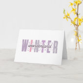 Carte Winter Wonderland - Typographie festive artistique (Fleur jaune)