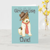 Carte Wire Fox Terrier Papa (Fleur jaune)