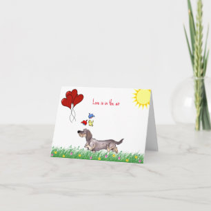 Carte Wire Hair Dachshund Valentine