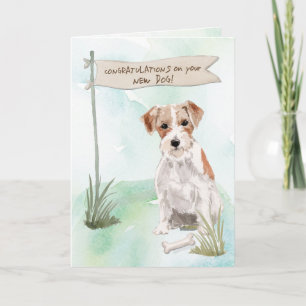 Carte Wire Haired Jack Russell Félicitations pour le nou