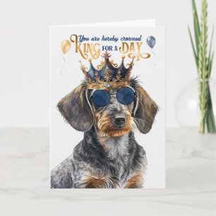 Carte Wirehair Dachshund Chien King pour Jour Amusant An