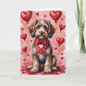 Carte Wirehaired Pointing Griffon Valentine Dog (Devant)
