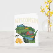 Carte Wisconsin Cheese State Pride Farm Dairy Lover Gift (Fleur jaune)