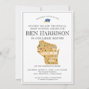 Carte Wisconsin   Fête de fin d'études pour un départ en