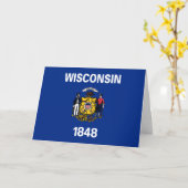 Carte Wisconsinite Flag, Flag of Wisconsin (Fleur jaune)