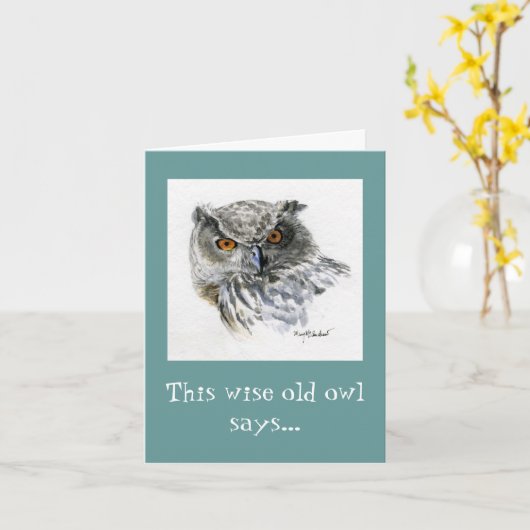 Carte "Wise Old Owl" (Fleur jaune)
