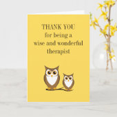 Carte Wise Owl Counselist Merci (Fleur jaune)