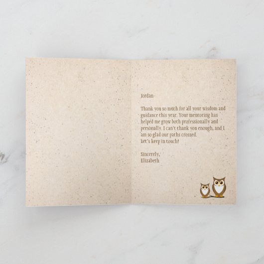 Carte Wise Owl Mentor (Intérieur)