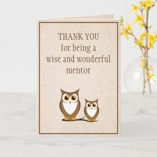 Carte Wise Owl Mentor (Fleur jaune)