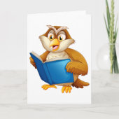 Carte Wise Owl Reading Book (Devant)