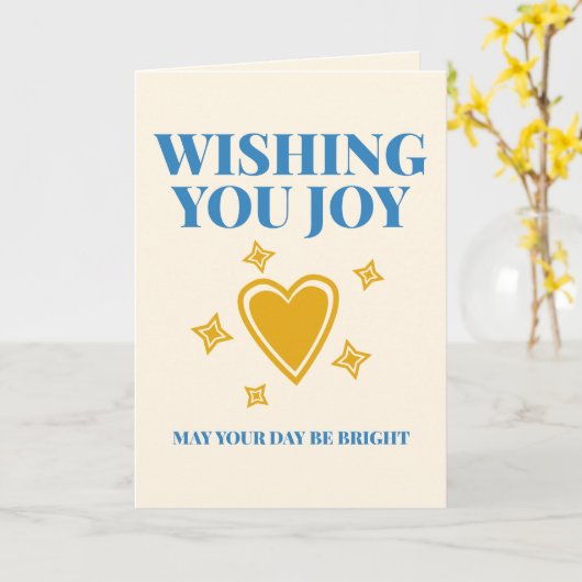 Carte Wishing You Joy Versatile Custom Typography (Fleur jaune)