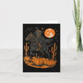 Carte Witch Black Cat Riding Horse Halloween Pumpkin Moo (Devant)
