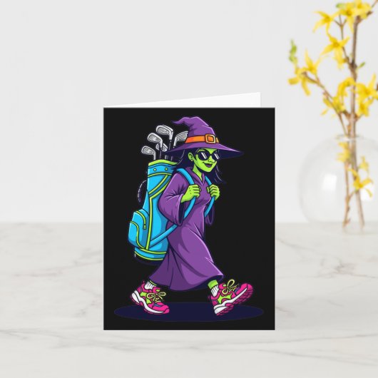 Carte Witch Golf Halloween Costume Funny Retro Design Lo (Fleur jaune)