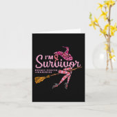 Carte Witch Im A Survivor Halloween Cancer du Sein (Fleur jaune)