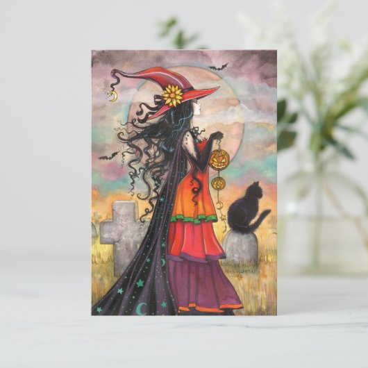 Carte Witch Way Halloween Witch Art (Debout devant)