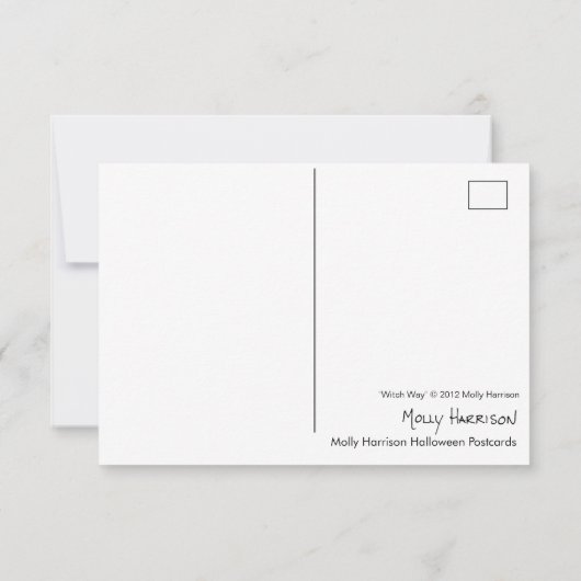 Carte Witch Way Halloween Witch Art (Dos)
