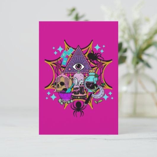 Carte Witchy Vibes and Spiders (Debout devant)