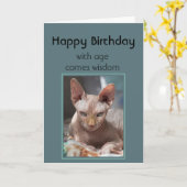 Carte With Age Comes Wisdom Happy Birthday Funny (Fleur jaune)