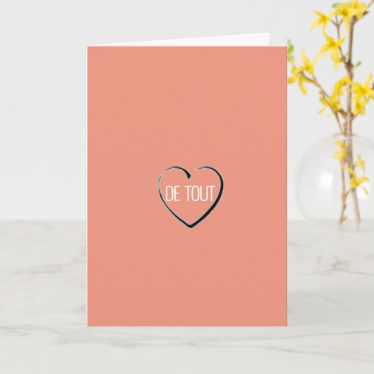 Carte With All My Heart Je t'aime Valentine Card (Fleur jaune)