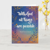 Carte With God All Things Are Possible Custom Christian (Fleur jaune)
