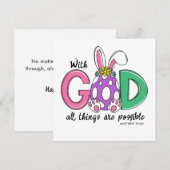 Carte With God All Things Are Possible Easter Card (Devant / Derrière)