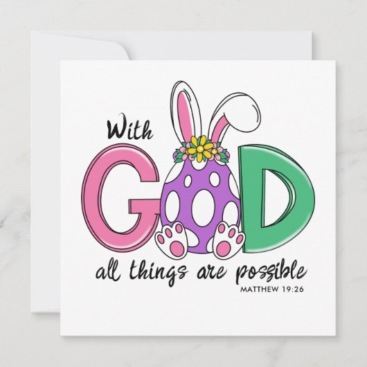 Carte With God All Things Are Possible Easter Card (Devant)