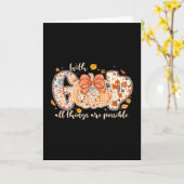Carte With God All Things Are Possible Pumpkin Thanksgiv (Fleur jaune)