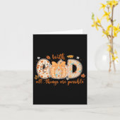 Carte With God All Things Are Ssible Fall Pumpkin Patter (Fleur jaune)
