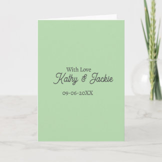 Carte With love add couple name wedding simple minimal 