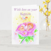 Carte With love on your baptism (Fleur jaune)
