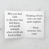 Carte With Quiet Strength – MinimaliFolded Greeting Card (Intérieur)