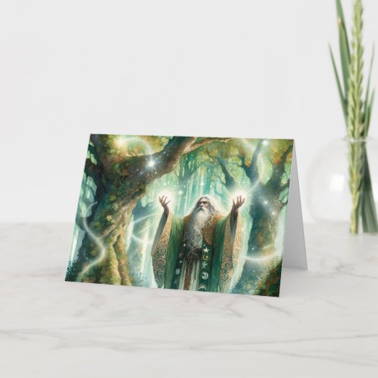 Carte Wizard Casts Protection Spell "Joyeux anniversaire (Devant)