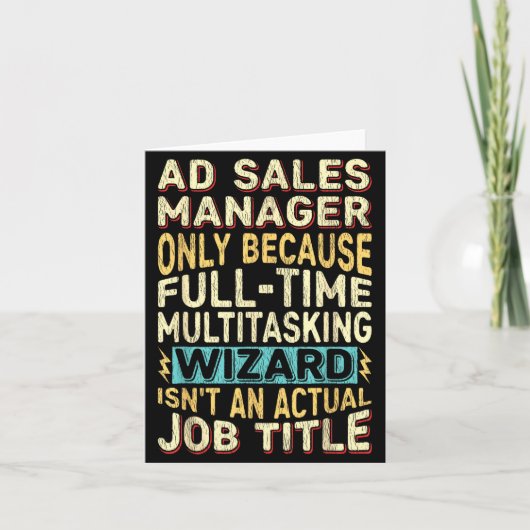 Carte Wizard Job Title Quote - Funny Ad S Manager  (Devant)