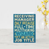 Carte Wizard Job Title Quote - Funny Receiving Manager  (Fleur jaune)