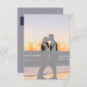 Carte Wo Do - Mariage romantique sur la plage - RSVP (Devant / Derrière)